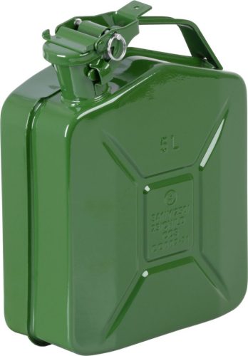 Üzemanyagkanna, Strend Pro JerryCan LD5, 5 l, zöld, fém, biztonsági zárral, benzinhez és gázolajhoz