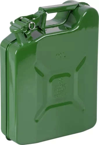 Üzemanyagkanna, Strend Pro JerryCan LD10, 10 l, zöld, fém, biztonsági záras, benzinhez és gázolajhoz