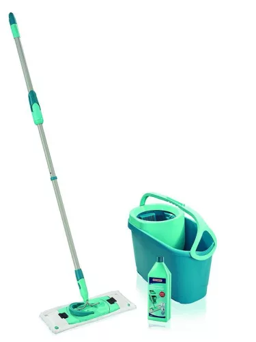 Felmosó szett, Leifheit 52127 Clean Twist M Ergo + Power Cleaner, vödörrel és moppal, centrifugális csavaró, 360°-os csukló, érzékeny fapadlókhoz