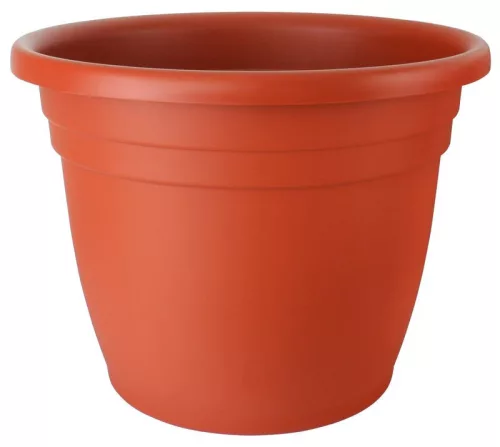 Műanyag virágcserép, Ics Thea, terrakotta, átmérő: 45 cm, magasság: 34 cm, enyhén kúpos, 30 l, kerek