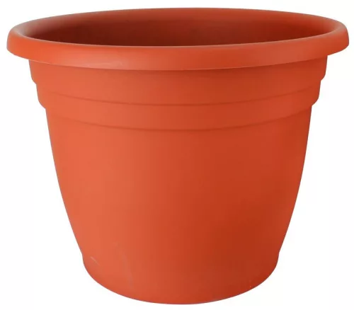 Műanyag virágcserép, Ics Thea, terrakotta, átmérő: 55 cm, magasság: 37 cm, enyhén kúpos, 50 l, kerek