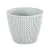 Műanyag virágcserép, Prosperplast Splofy, fehér, átmérő: 29,5 cm, magasság: 24,9 cm, kötött mintázat, 11,5 l, kerek