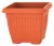 Műanyag virágcserép, Prosperplast Terra, terrakotta, 37 x 37 cm, magasság: 30 cm, bordázott, 25,2 l, négyzetes