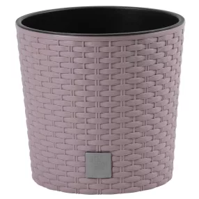   Rattan virágcserép, Prosperplast Rato Round 300, mokka, átmérő: 30 cm, magasság: 27 cm, betéttel, 15 / 15,3 l, rattan hatású, kerek