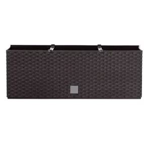   Rattan virágláda, Prosperplast Ratolla Case 500, barna, 49,2 x 17,2 cm, magasság: 17,4 cm, CWS öntözőrendszerrel, 12 l, rattan hatású