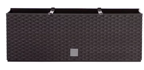 Rattan virágláda, Prosperplast Ratolla Case 500, barna, 49,2 x 17,2 cm, magasság: 17,4 cm, CWS öntözőrendszerrel, 12 l, rattan hatású