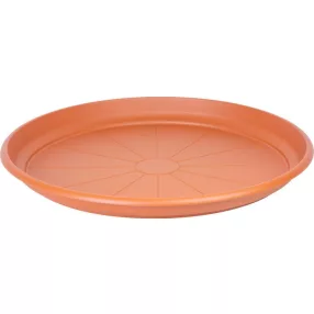   Virágcserép alátét, Ics Erica, terrakotta, átmérő: 80 cm, 7,3 cm magas perem, műanyag, kerek