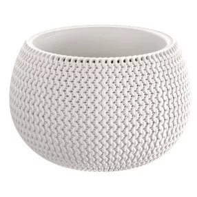   Műanyag virágcserép, Prosperplast Splofy Bowl, fehér, átmérő: 29 cm, magasság: 19,5 cm, tál alakú, betéttel, 3,9 l, kerek