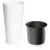 Műanyag virágcserép, Prosperplast Tubus Slim Shine, fehér, átmérő: 40 cm, magasság: 76,2 cm, betéttel, 64 l, kerek