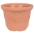 Műanyag virágcserép, Prosperplast Sunny, terrakotta, átmérő: 57 cm, magasság: 43,5 cm, napraforgó minta, 60 l, kerek
