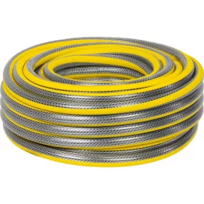   Kerti locsolótömlő, Strend Pro Garden Anti-torsion Plus, sárga/szürke, 1/2", 50 m, 30 bar, többrétegű PVC, UV-álló, csavarodásmentes