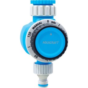   Mechanikus locsolóidőzítő, Aquacraft 290070, kék/szürke, mechanikus, 1 kimenet, 15–120 perc időzítés, 3/4" és 1" menethez