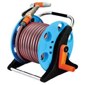   Kerti tömlődob, Strend Pro Garden ST.2015A, kék, tömlővel, 1/2″, 20 m, szórópisztollyal, csatlakozókkal