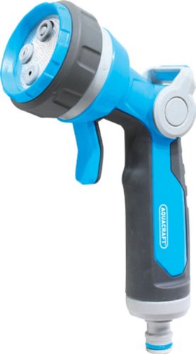 Kerti locsolópisztoly, Aquacraft ErgoPLUS Multi-Jet 770480, kék/fekete, 3 funkciós, állítható vízáram, fémházas