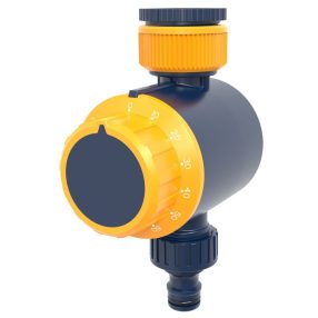   Mechanikus locsolóidőzítő, Strend Pro Garden, kék/sárga, mechanikus, 1 kimenet, 1-120 perc időzítés, 3/4" és 1" menethez, 1/2" gyorscsatlakozó, maximum 6 bar