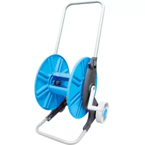   Kerti tömlőkocsi, Aquacraft 990031, ezüst/kék, maximum 60 m 1/2" kerti tömlőhöz, acél és műanyag, kézi hajtókar, kerekes, tömlő nélkül