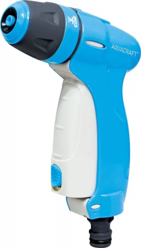 Kerti locsolópisztoly, Aquacraft 740460 Premium Jet, kék/fekete, 3 funkciós, állítható vízáram, műanyag