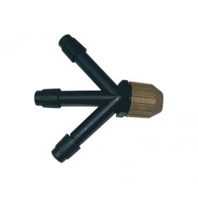   Permetező szórófej, Dimartino 8804C 3W, fekete/barna, háromkimenetes, Y alakú, állítható fúvókák, menetes csatlakozás, vegyszerálló műanyag