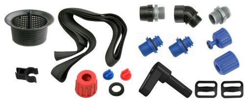 Permetező pótalkatrész készlet, Dimartino 4542C, fekete/piros/kék, vegyszerálló műanyag, poliészter vállpánt, kompatibilis: Stilla 5/10, Brio 4, Viva 7, Mary 5/10, Lady 7, Gamma 5/7/10, Ariel, Carry