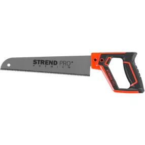   Kerti kézifűrész, Strend Pro Premium, fekete/narancssárga, 25 cm pengehossz, szénacél penge, gumi nyél, PVC-hez, műanyaghoz és fához
