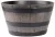 Műanyag virágcserép, Strend Pro Garden Woodeff, barna, átmérő: 39 cm, magasság: 23 cm, hordó formájú, 18,5 l, fahatású, kerek