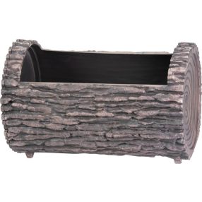   Műanyag virágláda, Strend Pro Garden Woodeff, barna, 35 x 22 cm, magasság: 20 cm, fatörzs formájú, 7,5 l, fahatású