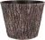 Műanyag virágcserép, Strend Pro Garden Woodeff, barna, átmérő: 37,5 cm, magasság: 30 cm, fatörzs formájú, fahatású, kerek