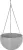 Függő virágcserép, Strend Pro Garden Modern, sötétszürke, átmérő: 26 cm, magasság: 16 cm, lánccal és akasztóval, rattan hatású, kerek
