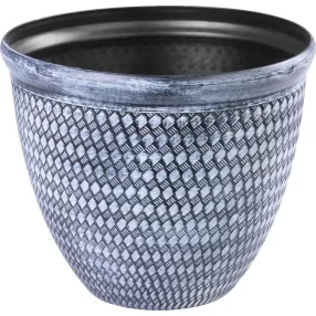   Műanyag virágcserép, Strend Pro Garden Marble, kék, átmérő: 37 cm, magasság: 30 cm, márványhatású, 19,5 l, kerek