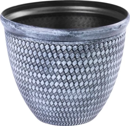 Műanyag virágcserép, Strend Pro Garden Marble, kék, átmérő: 37 cm, magasság: 30 cm, márványhatású, 19,5 l, kerek