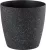 Műanyag virágcserép, Strend Pro Garden Stone, fekete, átmérő: 28 cm, magasság: 26 cm, pöttyökkel, betéttel, 11 l, kőhatású, kerek