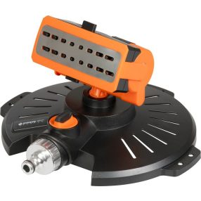   Kerti locsolófej, Strend Pro Garden BJ4615, fekete/narancssárga, oszcilláló, 16 fúvóka, 180°-ig állítható, maximum 4 bar, 216 m2 öntözési terület