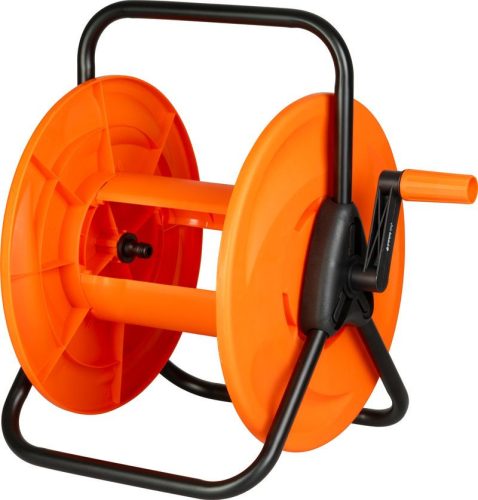 Kerti tömlődob, Strend Pro Garden BJ5223, narancssárga, maximum 60 m 1/2" kerti tömlőhöz, acél és műanyag, kézi hajtókar, tömlő nélkül