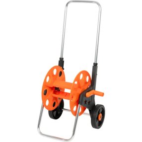   Kerti tömlőkocsi, Strend Pro Garden BJ5233A, narancssárga/fekete, maximum 50 m 1/2" kerti tömlőhöz, acél és műanyag, kézi hajtókar, kerekes, tömlő nélkül