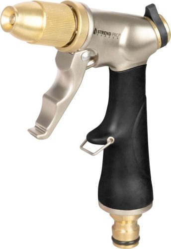 Kerti locsolópisztoly, Strend Pro Garden BJ4038T, fekete/ezüst, 2 funkcós, állítható vízáram, cink ötvözet