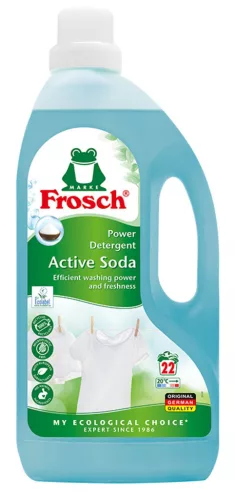 Mosógél, Frosch Active Soda, 1500 ml, 22 mosás, aktív szódával, folteltávolító, bőrgyógyászatilag tesztelt
