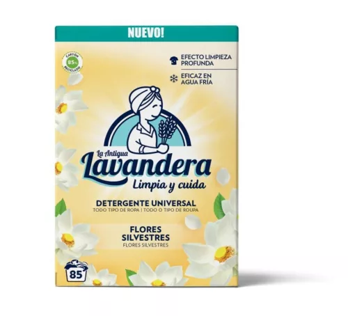 Mosópor, Lavandera, 4675 g, 85 mosás, vadvirág illat, hatékonyan eltávolítja a szennyeződéseket, hidegvizes mosásnál is hatékony