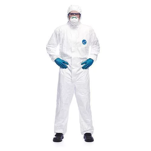 Munkás overál, Červa DuPont Tyvek Classic Xpert, fehér, méret: XXL, vegyszerálló, porálló, cipzáras, kapucnis, elasztikus csukló, derék és bokamandzsetta