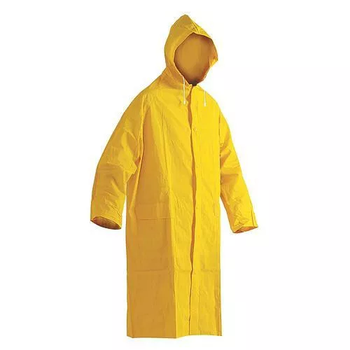 Esőkabát, Červa Cetus, sárga, méret: XL, PVC bevonatos, zárt varratokkal, szellőztethető, belső gumimandzsettával, kapucnis, vízálló