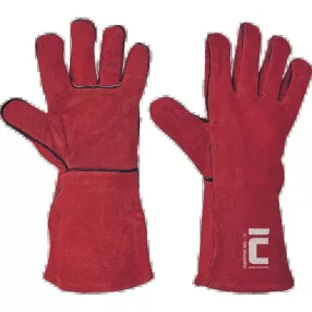   Hegesztőkesztyű, Červa Sandpiper Red, piros, méret: 11/XXL, marhahasíték bőr, pamut bélés, fedett varrások, 1 pár