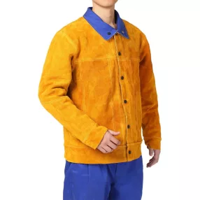   Hegesztő kabát, Strend Pro Industrial, sárga, méret: XXXL, 98% marhabőr, 2% lángálló szövet, 2. védelmi osztály (TC3134118)