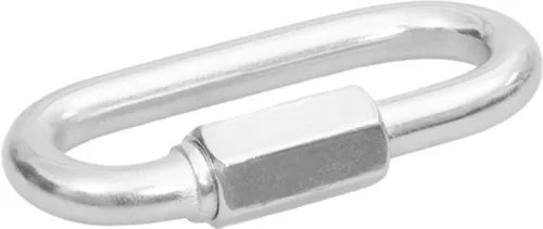 Karabiner, Strend Pro, ezüst, 8 mm, zárható, csavaros, hatlapú anyával, láncokhoz és kötelekhez, 10 db-os csomag (TC429610)