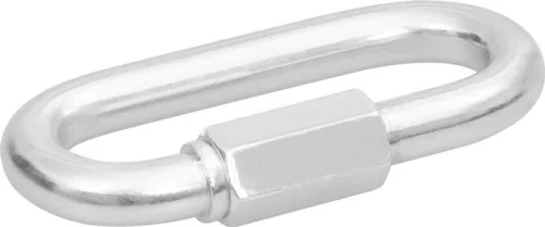 Karabiner, Strend Pro, ezüst, 12 mm, zárható, csavaros, hatlapú anyával, láncokhoz és kötelekhez, 10 db-os csomag (TC429612)