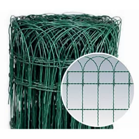   PVC bevonatos kerítésháló, Strend Pro Garden Gardenet, zöld, 90 cm x 25 m, szemméret: 150 x 90 mm, PVC bevonatos acélhuzal, négyszögletű, dekoratív felső kialakítás