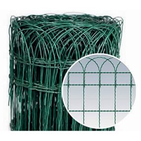   PVC bevonatos kerítésháló, Strend Pro Garden Gardenet, zöld, 65 cm x 25 m, szemméret: 150 x 90 mm, PVC bevonatos acélhuzal, négyszögletű, dekoratív felső kialakítás