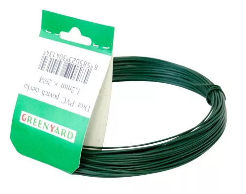 Feszítődrót, Strend Pro Garden, zöld, átmérő: 3, 5 mm, hosszúság: 78 m, acél, PVC bevonatú, feszítő kivitel, kerítéshez (TC431062)