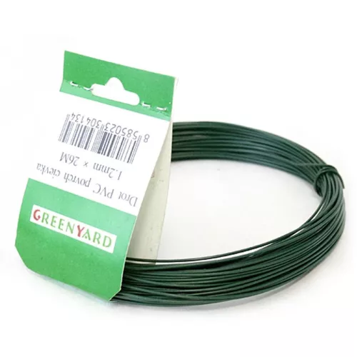 Feszítődrót, Strend Pro Garden, zöld, átmérő: 3, 5 mm, hosszúság: 78 m, acél, PVC bevonatú, feszítő kivitel, kerítéshez (TC431062)