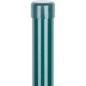   Kerítésoszlop, Strend Pro Garden Metaltec, zöld, 150 cm, átmérő: 48 mm, kerek, sapkával, horganyzott acél, PVC-bevonatú