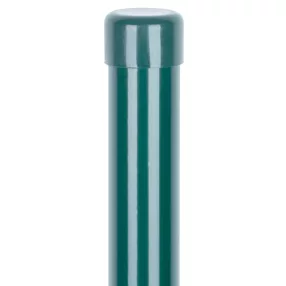   Kerítésoszlop, Strend Pro Garden Metaltec, zöld, 250 cm, átmérő: 48 mm, kerek, sapkával, horganyzott acél, PVC-bevonatú