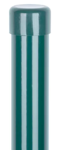 Kerítésoszlop, Strend Pro Garden Metaltec, zöld, 250 cm, átmérő: 48 mm, kerek, sapkával, horganyzott acél, PVC-bevonatú